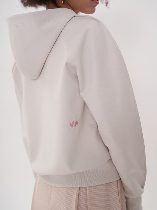 stitched sleeve hood sweat_ivory