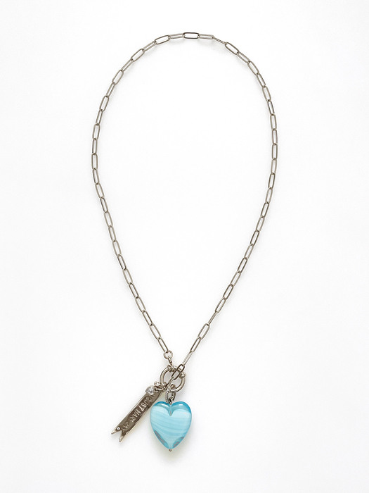 Blue Milk Heart Necklace (2color)