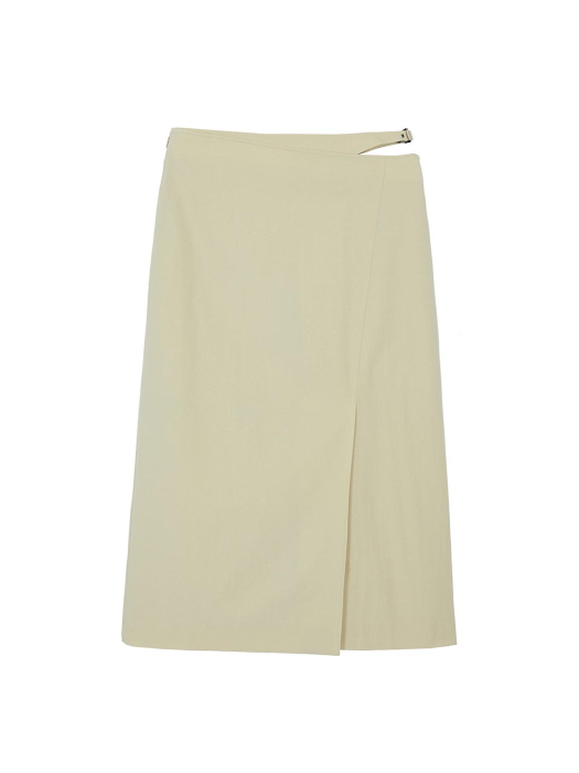 Cutout Wrap Midi Skirt in Beige VW2MS179-91