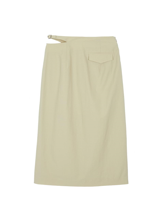 Cutout Wrap Midi Skirt in Beige VW2MS179-91