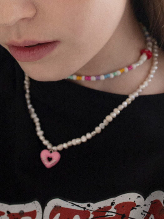 lotsyou_ Candy Pop Pearl Necklace Pink