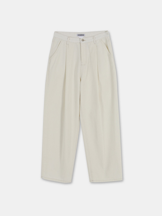 All Cotton Denim Pants [Cream]