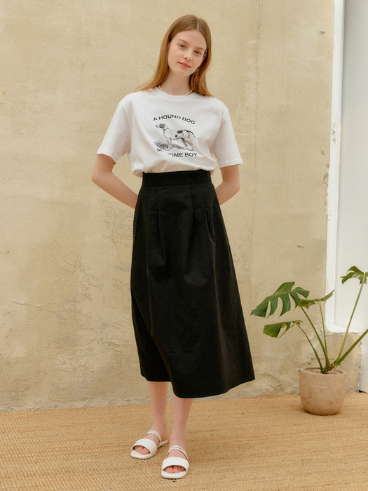 COTTON LONG SKIRT_BLACK