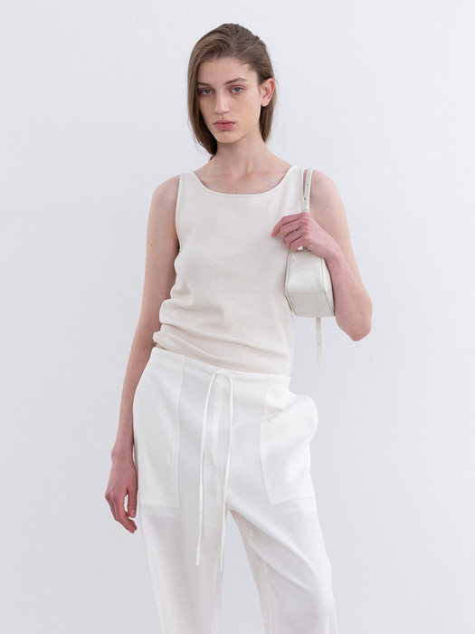 Boucle Sleeveless Knit_Ivory