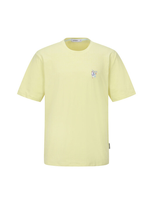 가슴 원포인트 그래픽 폴리 쿨 UNI 티셔츠 OTH431 노랑