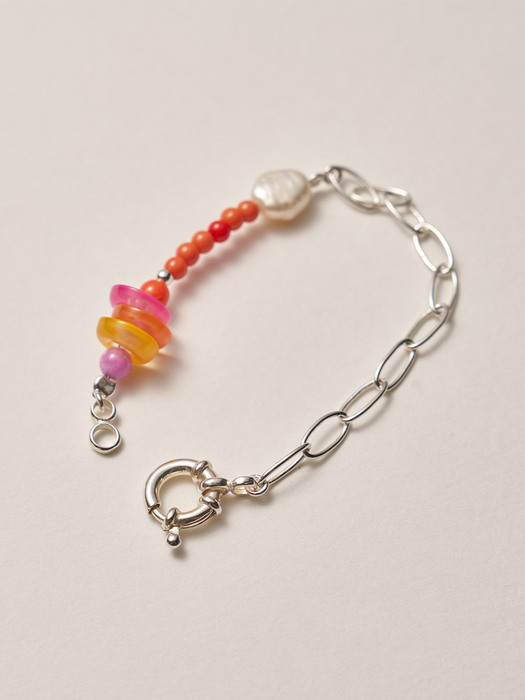 Clip Jane beads silver Bracelet