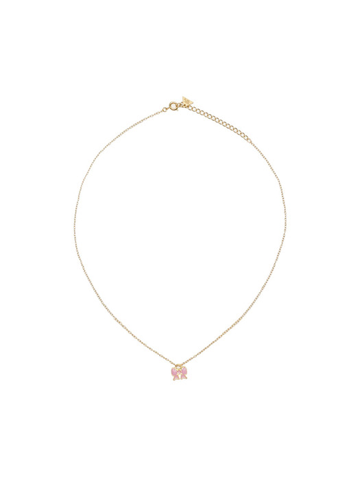 MINNIE PETITE BOW NECKLACE / SS22011-PINK