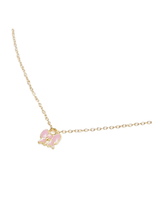 MINNIE PETITE BOW NECKLACE / SS22011-PINK