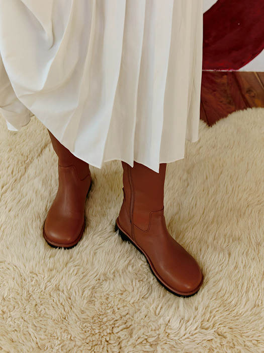 BENJAMIN curved V cut long boots - 3color 라운드 V컷 라이딩 롱부츠