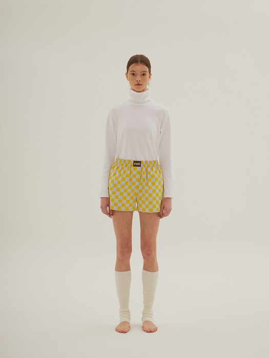 (W) Therapist PJ Shorts, Yellow Checkered