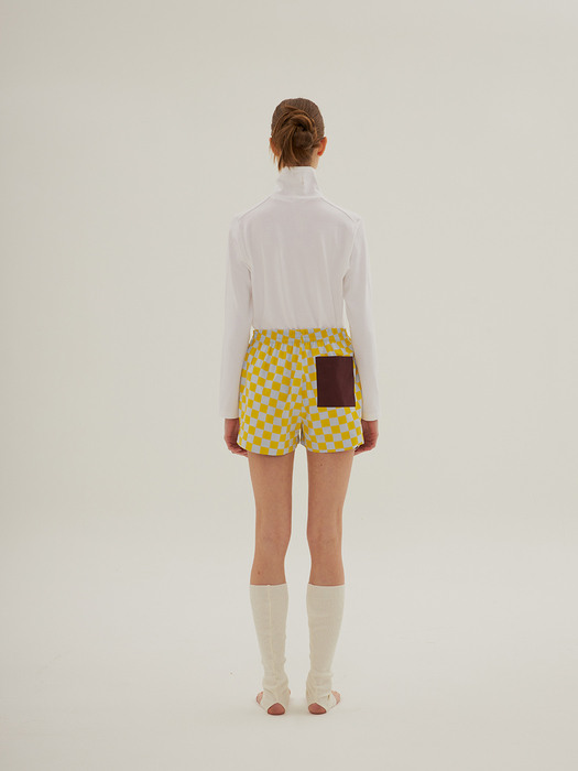 (W) Therapist PJ Shorts, Yellow Checkered