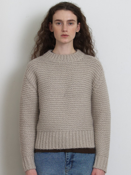 [Woman] Heavy Crochet Sweater (Dusty Gray)