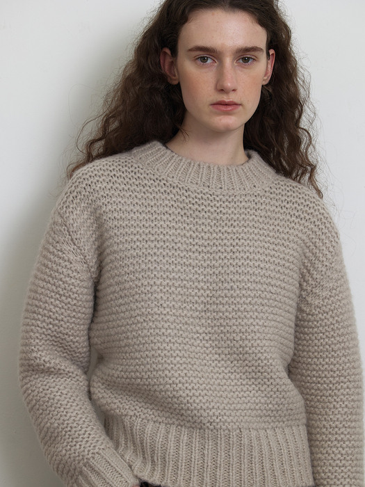 [Woman] Heavy Crochet Sweater (Dusty Gray)
