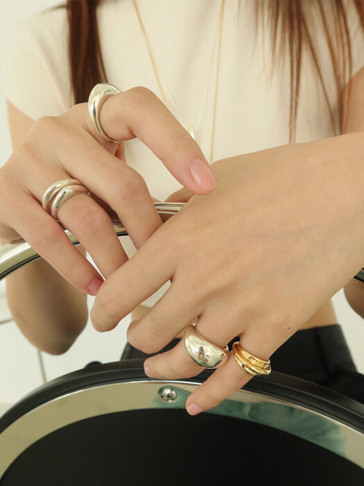 LAYER RING No.5 (Silver / 10mm dome)