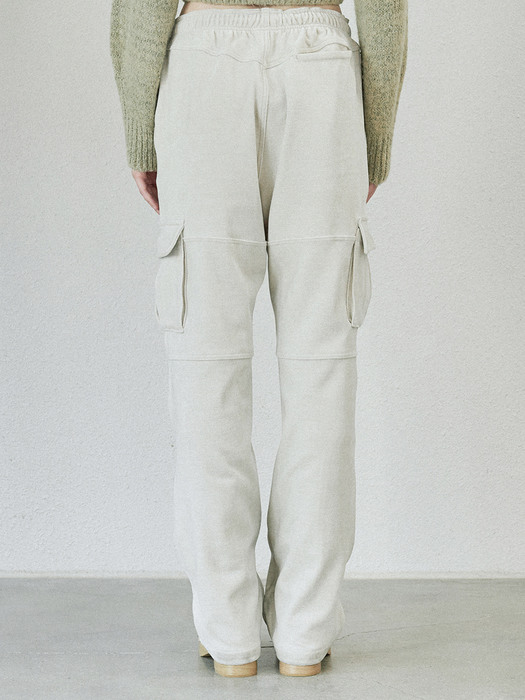 VELVET CARGO PANTS (ivory)