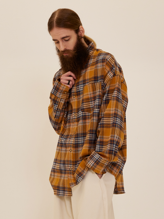 CB FLANNEL OVER CHECK SHIRT (YELLOW)