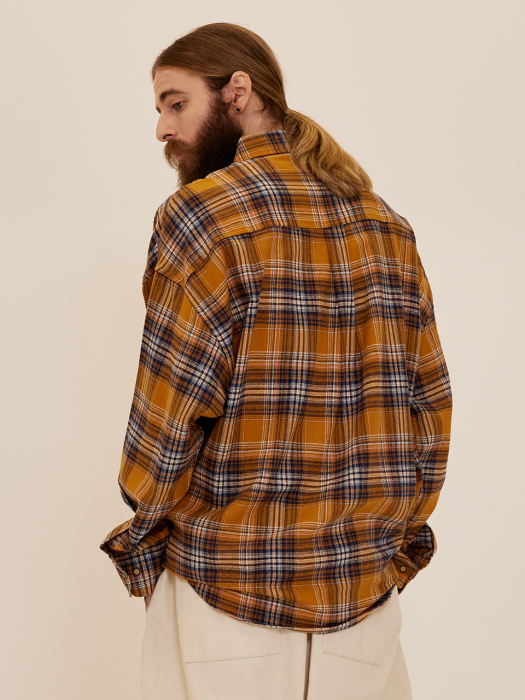 CB FLANNEL OVER CHECK SHIRT (YELLOW)