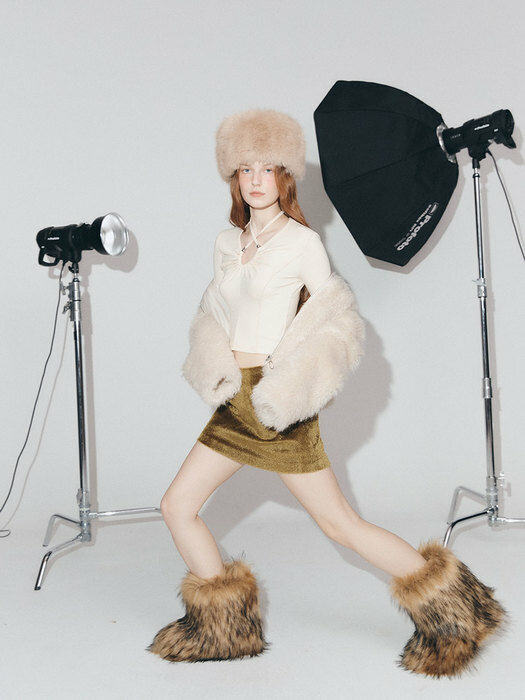 WOOL FERM FUR JACKET (BEIGE)