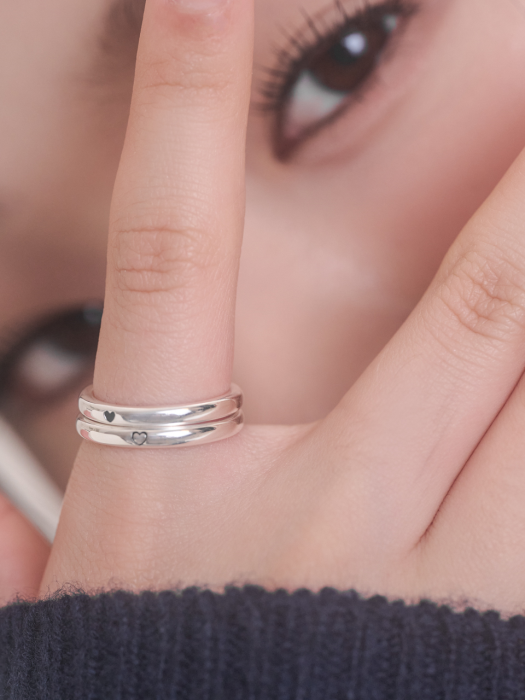 [SILVER] HEART ENGRAVING RING (2 TYPE)
