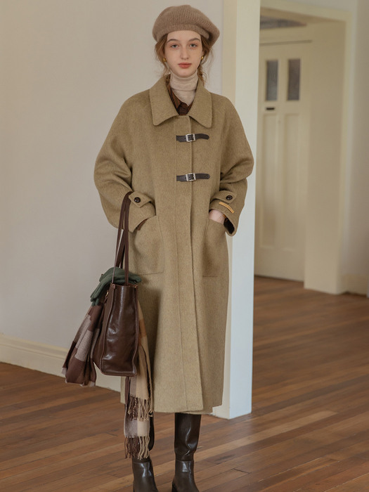 CAEL handmade wool buckle long coat_antiquity