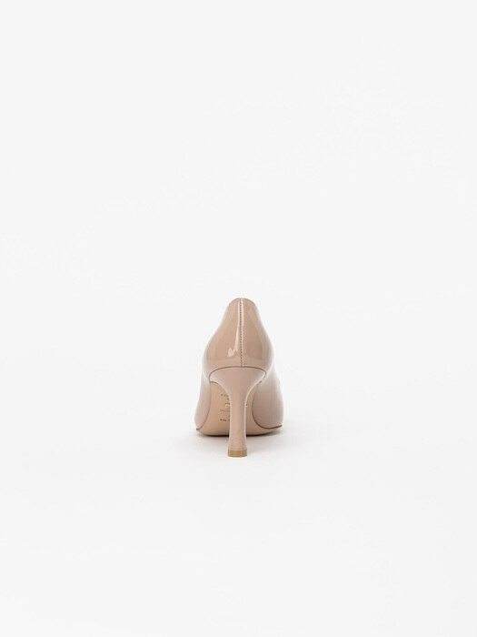 Squaletto Embellished Stiletto Pumps in Nude Beige Patent