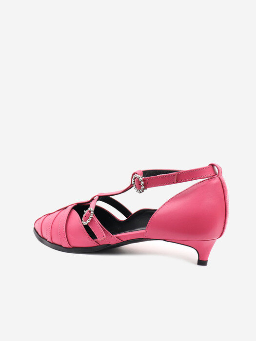 Macaron T-strap Sandal 1cm/3cm _ Pink