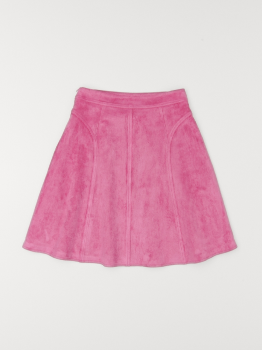 SUEDE A-LINE SKIRT_PINK