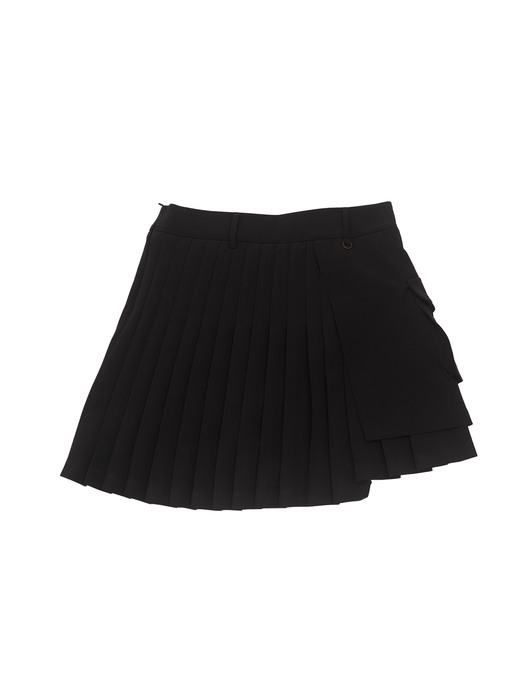 Unbalanced pleats skirt
