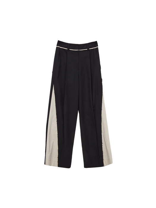 COLOR MIXED TUCK TROUSER IN BLACK