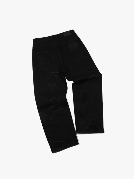 Destroyed Denim Pants V21_Black