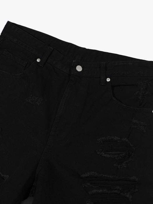 Destroyed Denim Pants V21_Black