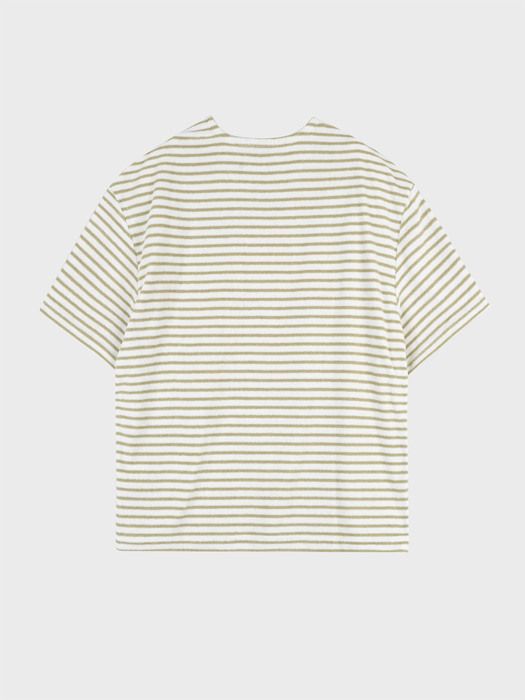 FLEX STRIPE TERRY T-SHIRT_OLIVE GREEN