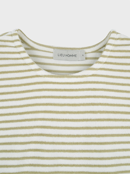 FLEX STRIPE TERRY T-SHIRT_OLIVE GREEN