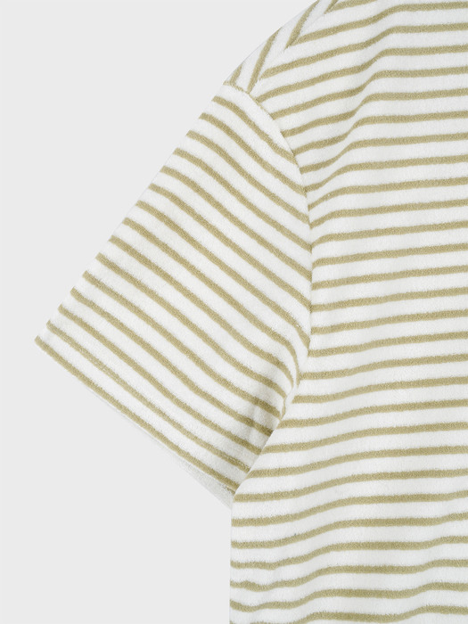 FLEX STRIPE TERRY T-SHIRT_OLIVE GREEN