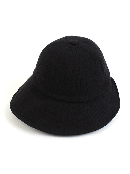 Soft Linen Backopen Black Wire Bucket Hat 버킷햇