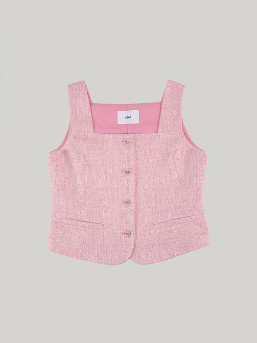 Tweed Vest Pink