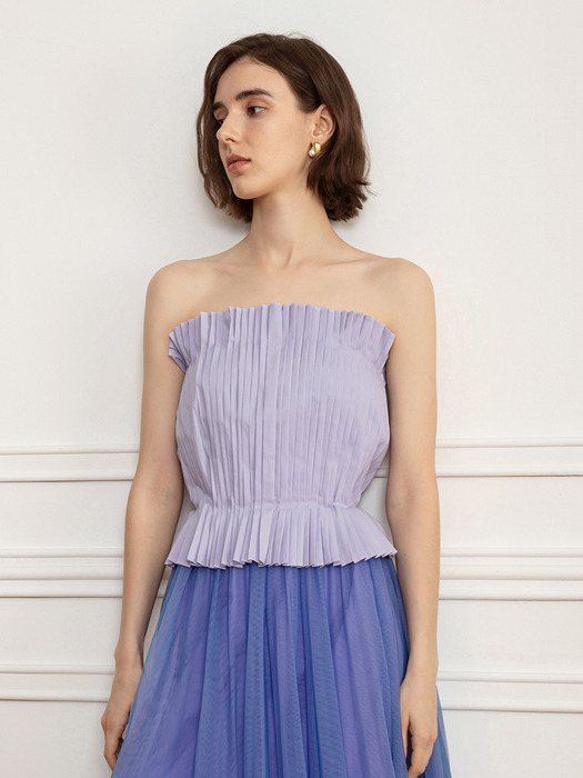 YY_French pleated tube top