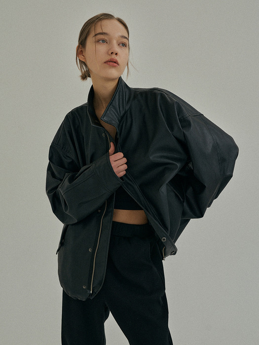 22SS Urban Leather Jacket_BLACK