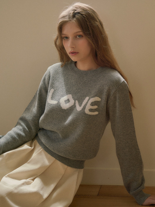 KN4227 Lorraine LOVE round knit_Gray