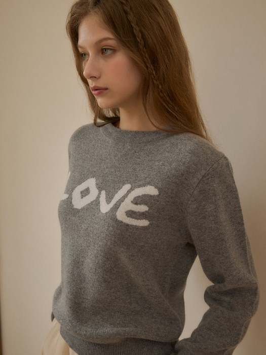 KN4227 Lorraine LOVE round knit_Gray