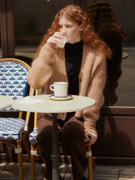 Hairy V-neck Alpaca Cardigan