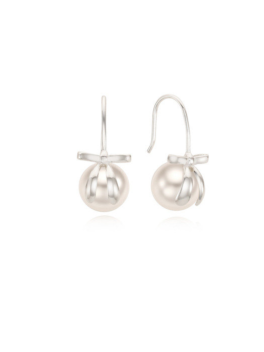[silver925]purity ribbon pearl earring