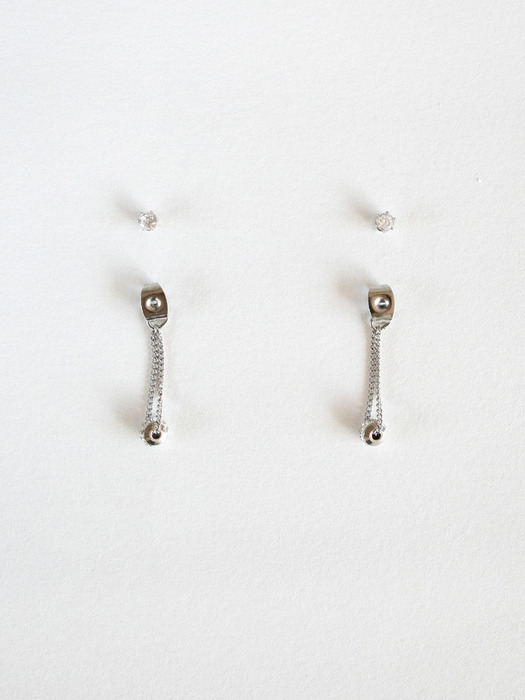 Small drop cubic surgical earring