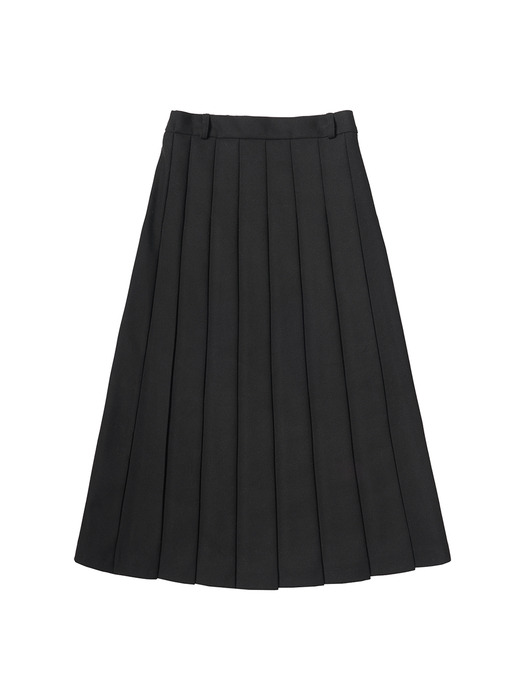 P3179 Classic pleats skirt_Black