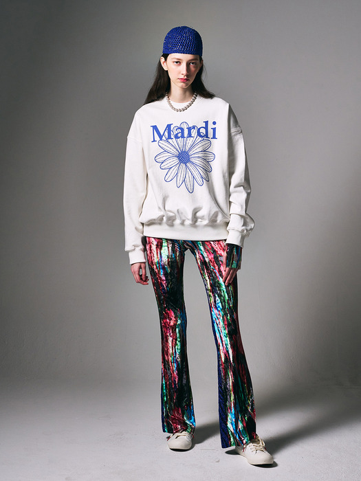 SWEATSHIRT FLOWERMARDI_WHITE VIVIDBLUE