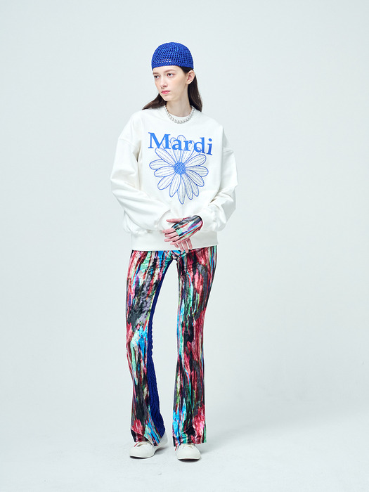 SWEATSHIRT FLOWERMARDI_WHITE VIVIDBLUE