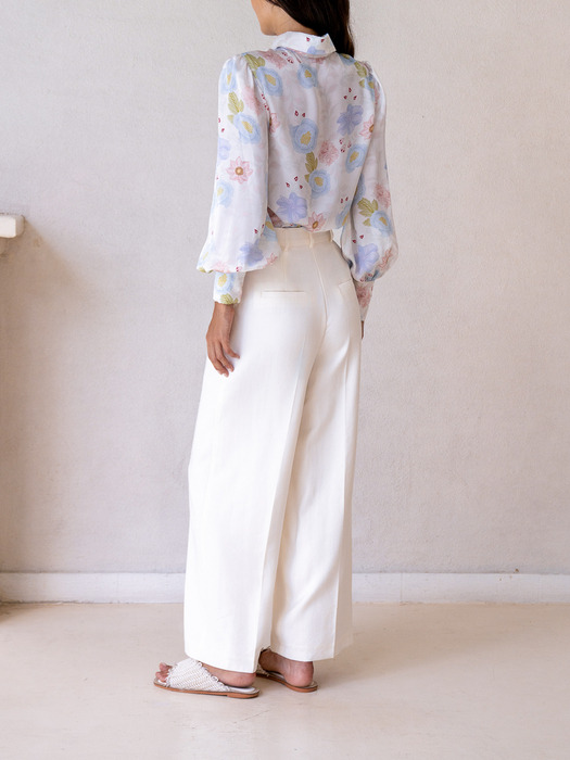 WILLIAM IVORY FLORAL BLOUSE