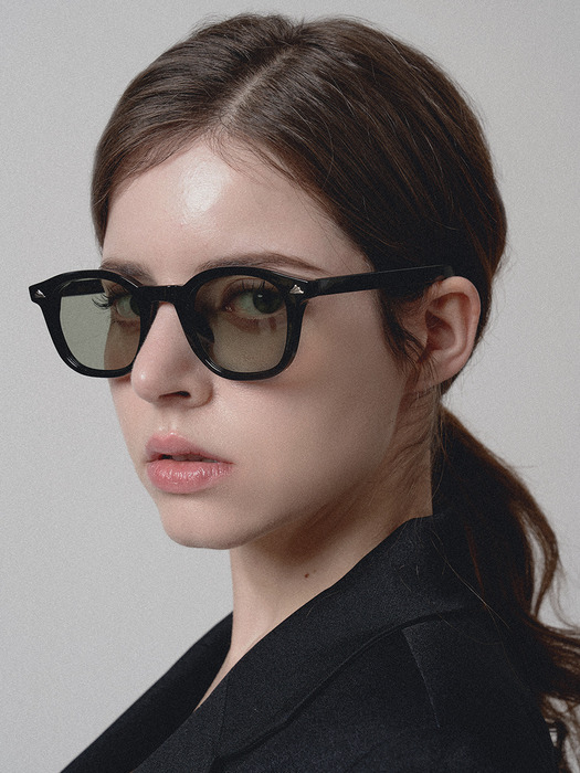 YLeen BLACK SUNGLASS GREEN