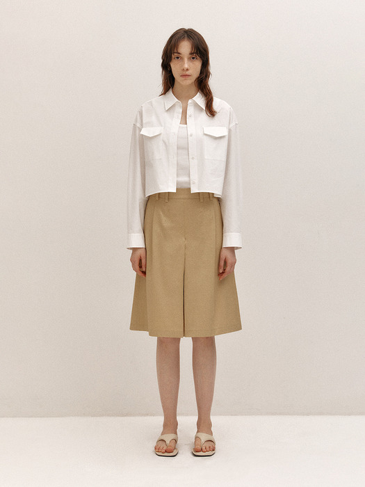 A-LINE WIDE PLEATED PT (BEIGE)