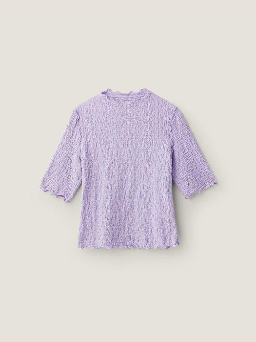 Mock neck crinkle top - Lavender